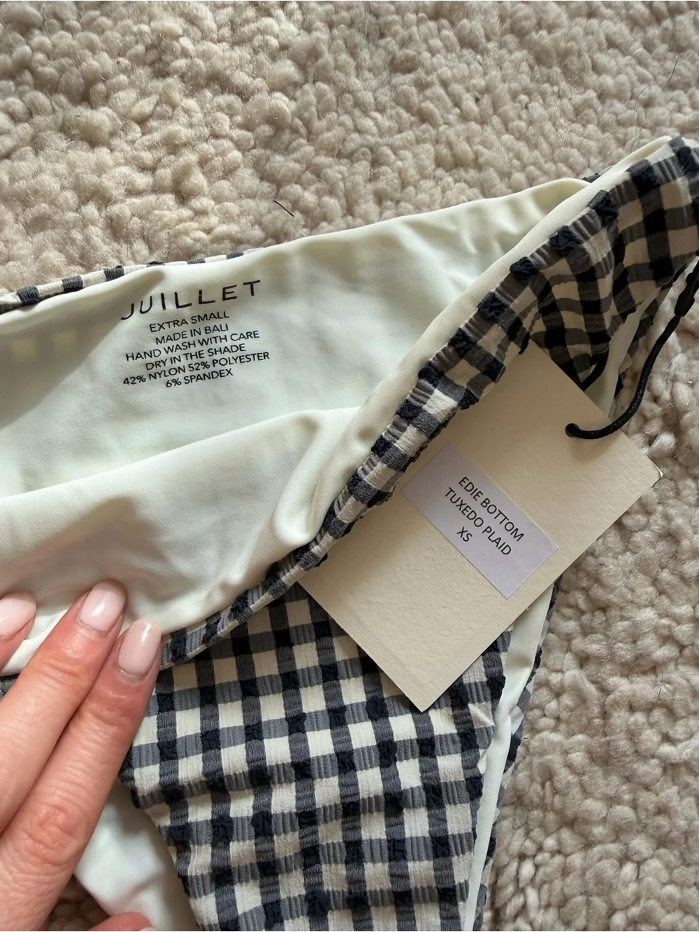 Gingham Underwire Bikini Set - Black & White - NEW